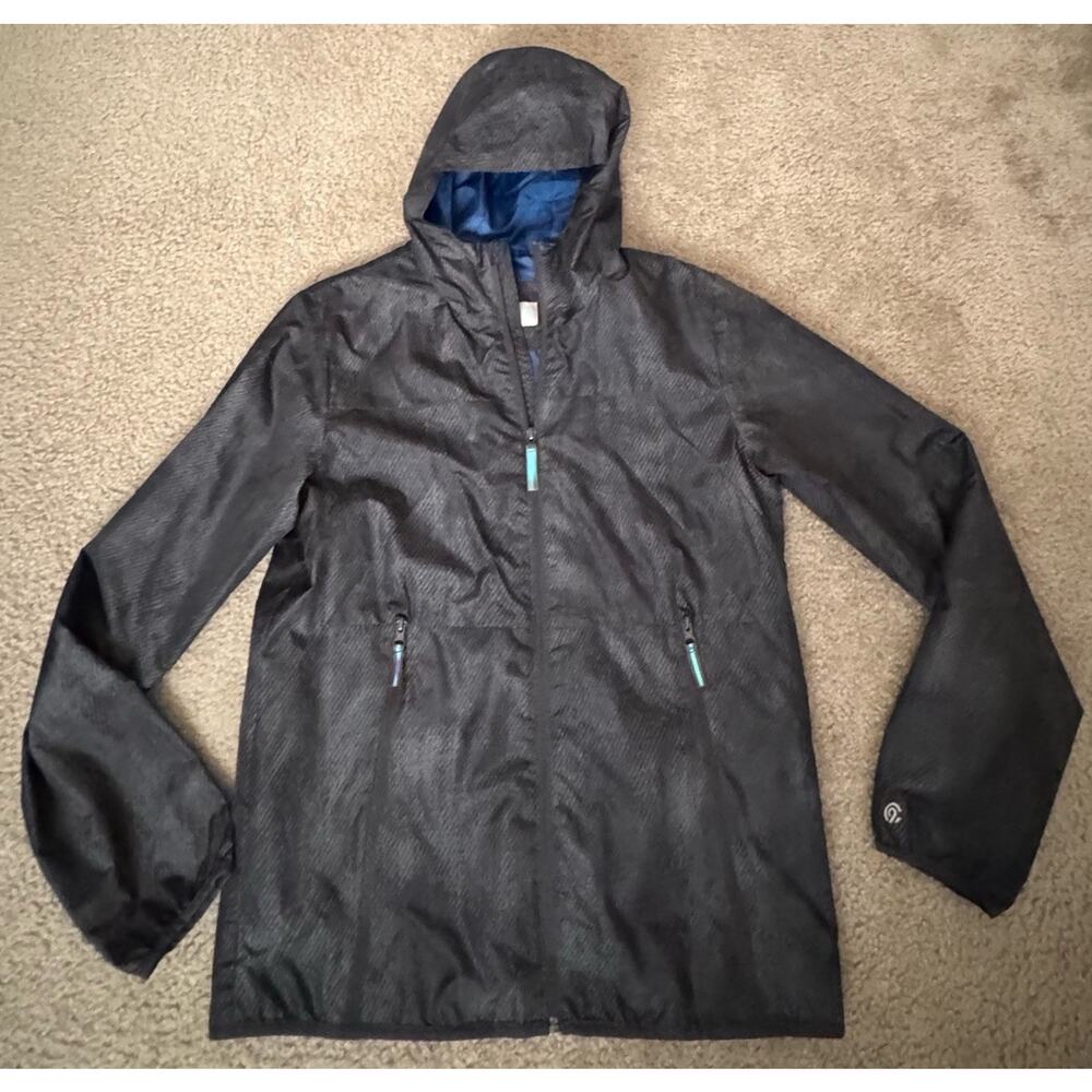 Champion C9 Hooded Windbreaker Jacket Womens XL 16-18 Black Lightweight Zip
